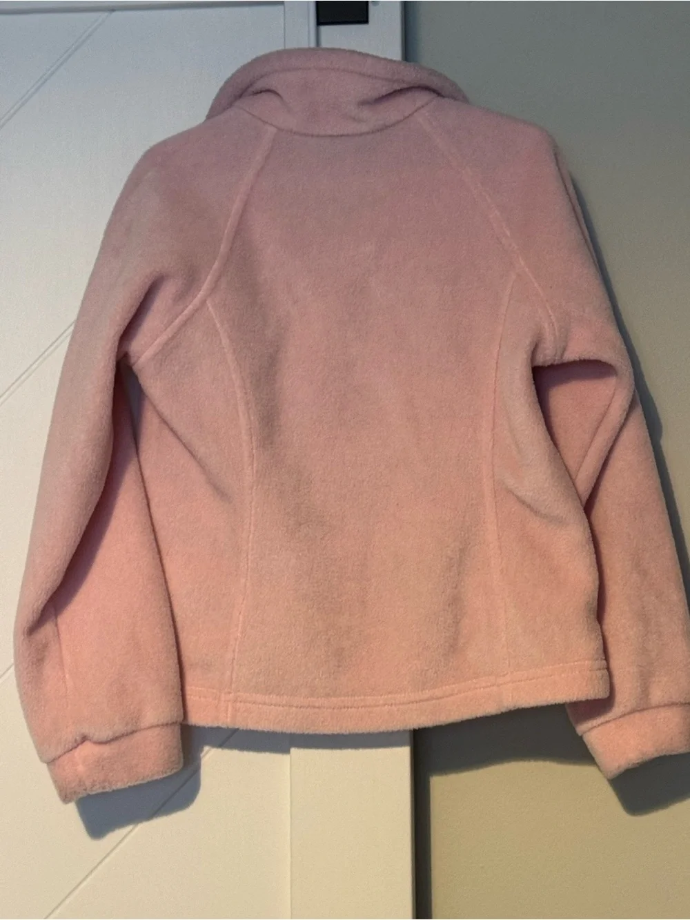 Columbia Girls Pink Fleece Zip Jacket XS 6/6X Lightweight Full Zip